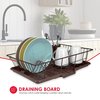 Home Basics 3 Piece Vinyl Dish Drainer with SelfDraining Drip Tray, Brown DD30236